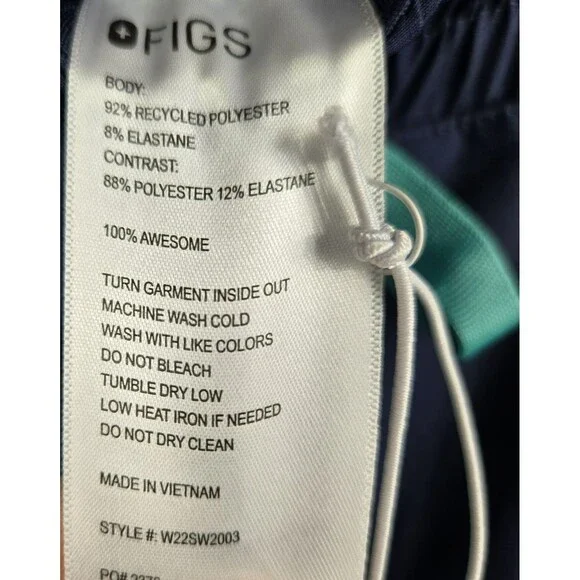 Figs XXS Saumer High Waisted Fionlite Jogger Scrub Pants Blue 840247471559 NWT - Picture 9 of 9